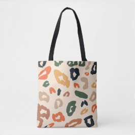Trendy Boho Leopard Print Tote Bag - Earthy Tones Tasche