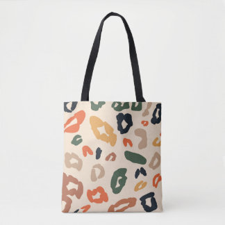 Trendy Boho Leopard Print Tote Bag - Earthy Tones Tasche