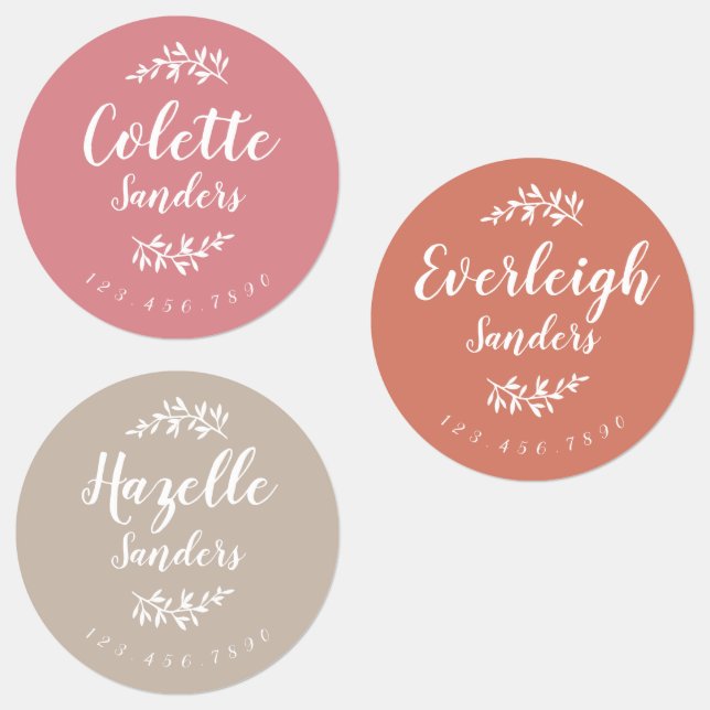 Trendy Boho Personalisiert Name Etiketten (Gruppe)