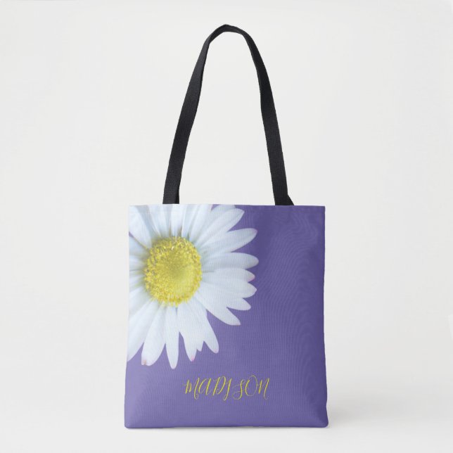 Trendy Boho White Yellow Lila Tasche (Vorderseite)