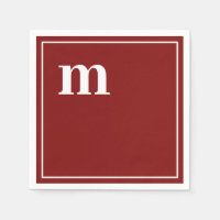 Trendy Bold Lower Case Monogram Garnet Red
