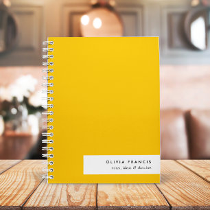 Trendy Bold Mustard Yellow Minimal einfach Notizbuch