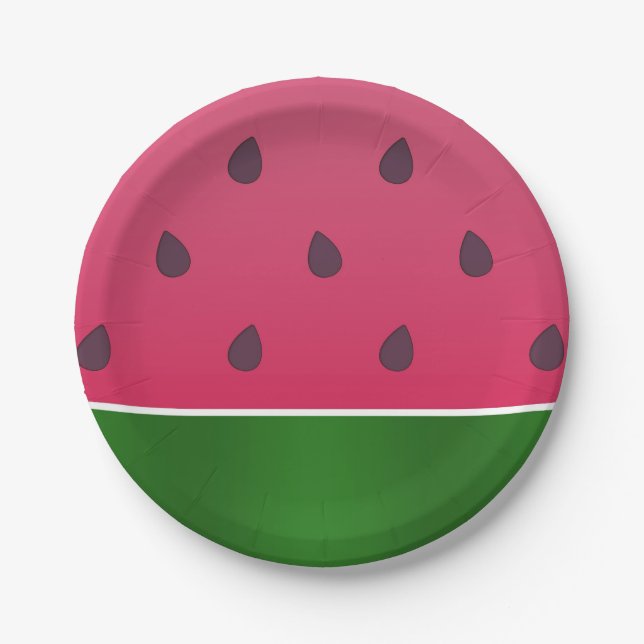 Trendy Bold Watermelon Graphic Pappteller (Vorderseite)