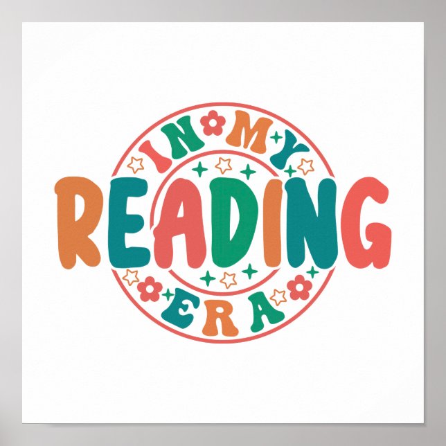 Trendy Book Lover "In My Reading Era" Sticker Poster (Vorne)
