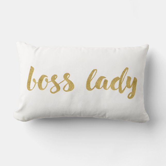 Trendy Boss Lady in goldener Dekorationsschrift Lendenkissen (Vorderseite)