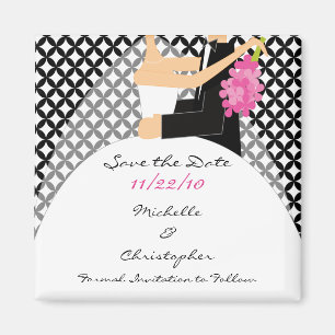 Trendy Braut-u. Bräutigam-Save the Date Magnet