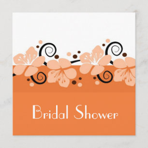 Trendy Brautparty laden - orange Blumen ein Einladung