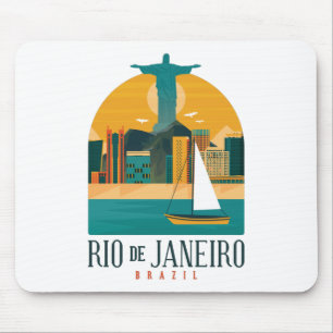 Trendy Brazil City Rio de Janeiro Vintag Mousepad