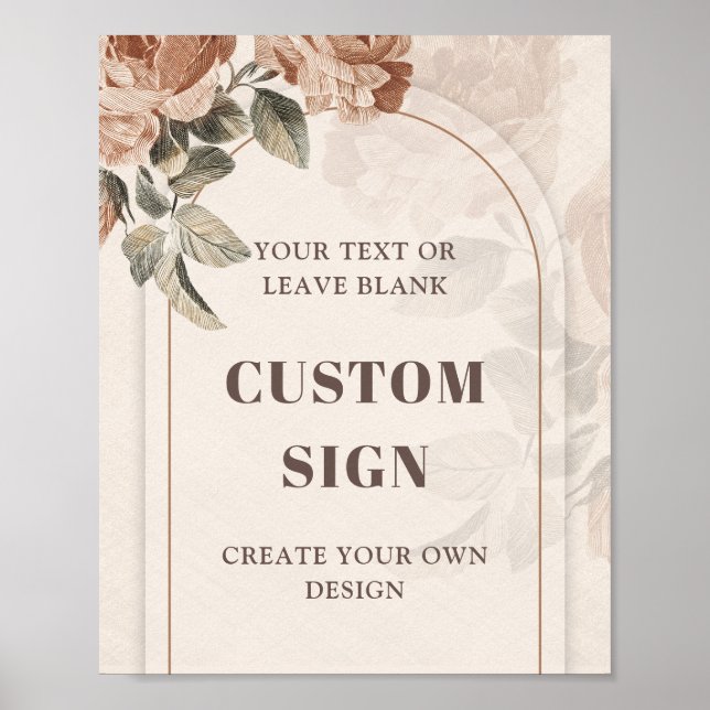 Trendy brennen Orange Salbeiboho arch Custom Sign Poster (Vorne)