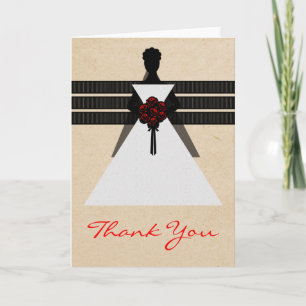 Trendy Bride Brautparty Dankeschön Card, Red Dankeskarte