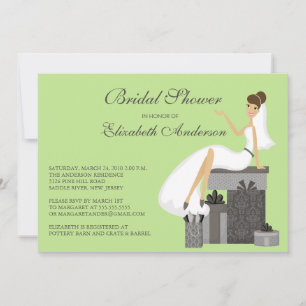 Trendy Bride Bridal Dusche Einladung Green Gray