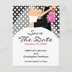 Trendy Bride & Groom Save the Date Einladung