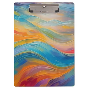 Trendy Bright Abstrakt Blue Gelb Pattern Klemmbrett