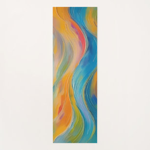 Trendy Bright Abstrakt Blue Gelb Pattern Yogamatte
