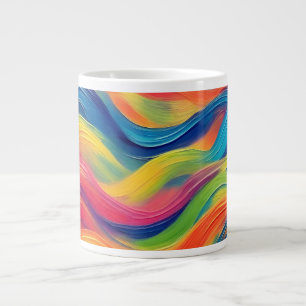 Trendy Bright Blue Gelb Abstrakt Pattern Jumbo-Tasse