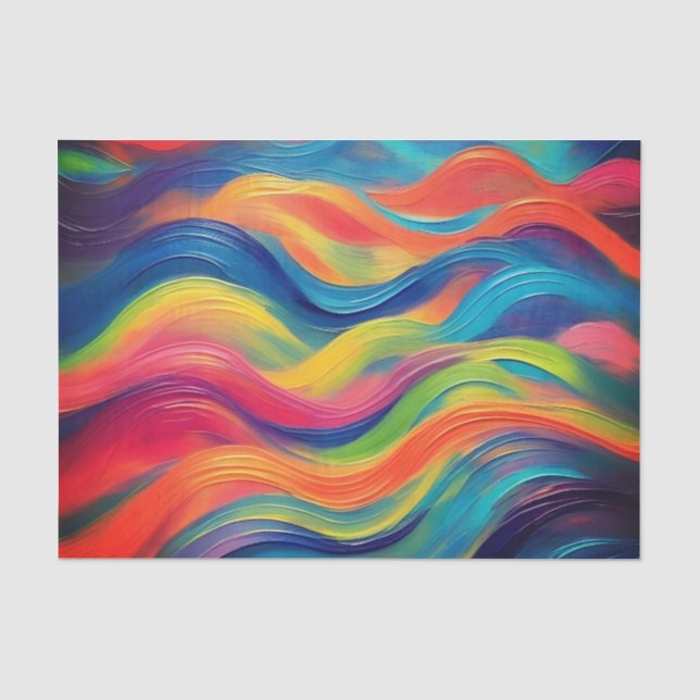 Trendy Bright Blue Gelb Abstrakt Pattern Seidenpapier (Vorderseite)