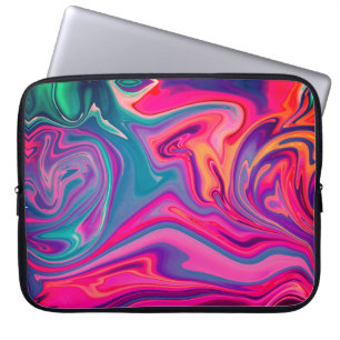 Trendy Bright Blue Pink Green Abstrakt Pattern Laptopschutzhülle