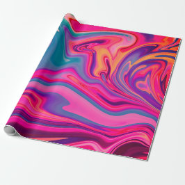 Trendy Bright Blue Pink Green Abstraktes Muster Geschenkpapier