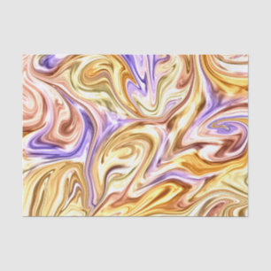 Trendy Bright Gold Lila Waves Abstraktes Muster Seidenpapier
