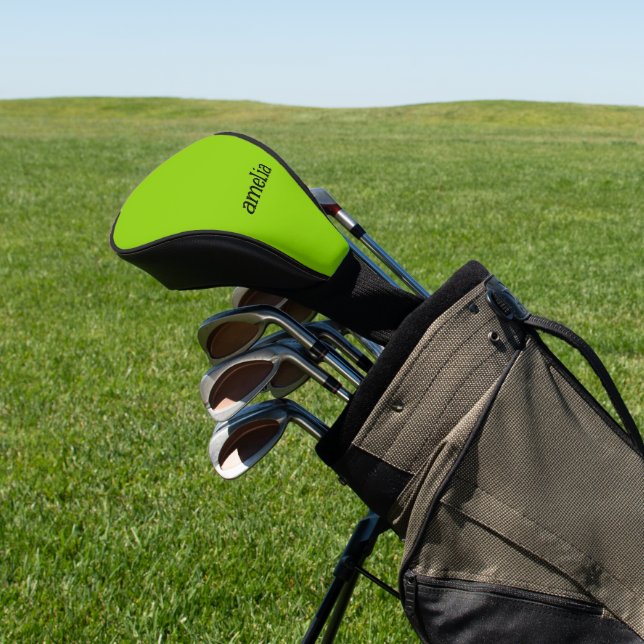 Trendy Bright Green Personalisiert Golf Headcover (In SItu)