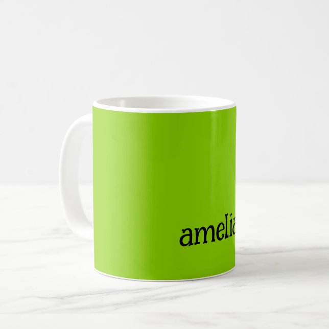 Trendy Bright Green Personalisiert Kaffeetasse (Vorderseite Links)