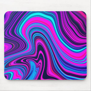 Trendy Bright Neon Lila Pink Abstraktes Muster Mousepad