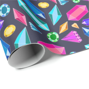 Trendy Bright Rainbow Gems Jewels Geschenkpapier