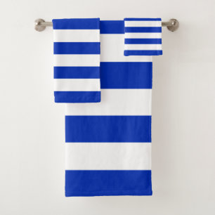 Trendy Bright Summer Primary Blue Stripes Badhandtuch Set