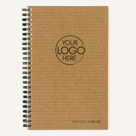 Trendy Brown Corrugboard Modern Logo Notizbuch