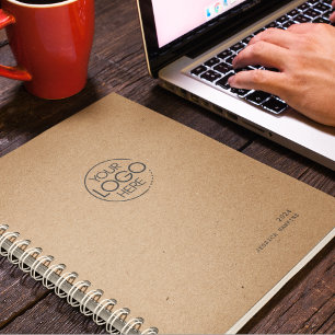 Trendy Brown Kraft Paper Modern Logo wöchentlich Planer