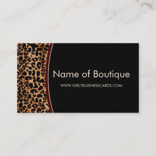 Trendy Brown Leopard Print Moderne Boutique Visitenkarte