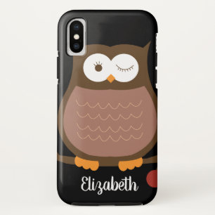 Trendy Brown Owl / Name Cell Phone Case