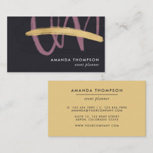 Trendy Brush Strokes Collage Business Card Visitenkarte