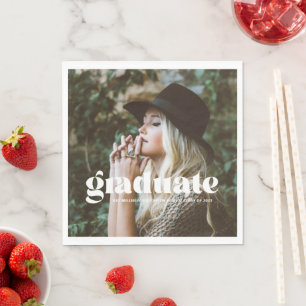 Trendy Bubbly Graduation Party Serviette