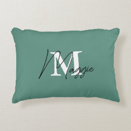 Trendy Buchstaben mit Monogramm stylish Türkis Dekokissen