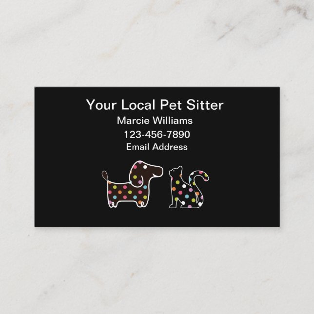 Trendy Budget Pet Sitter Visitenkarten Visitenkarte (Vorderseite)