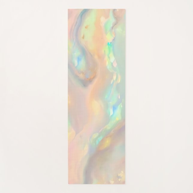 Trendy bunt Imitats holografische Opal Yogamatte (Vorderseite)