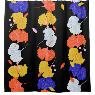 Trendy bunt Vintag Illustration vertikale Stri Duschvorhang