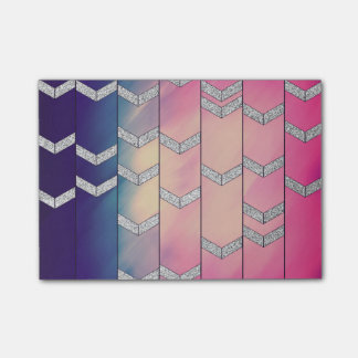 Trendy bunter Watercolor-Pfeil-Zickzack-Glitzer Post-it Klebezettel
