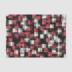 Trendy Burgundy Schwarz-weiß Abstrakt Kariert Seidenpapier
