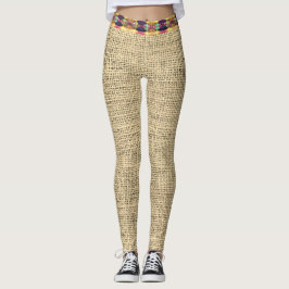 Trendy Burlap Look Leggings