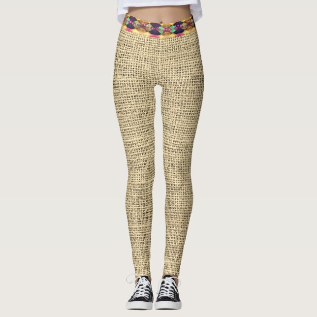 Trendy Burlap Look Leggings (Vorderseite)