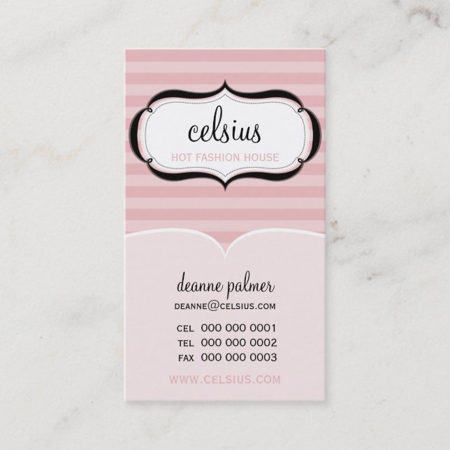 TRENDY BUSINESS CARD :: chic Boutique 2P Visitenkarte (Vorderseite)