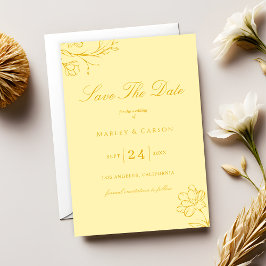 Trendy Butter Yellow Elegant Wedding Save The Date