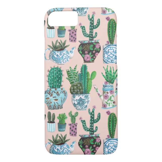 Trendy Cactus pattern | Fall iPhone 7 Case-Mate iPhone Hülle (Rückseite)