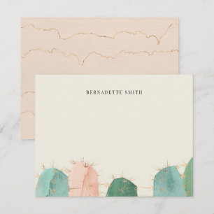 Trendy Cactus Pink Stationery Note Card Mitteilungskarte