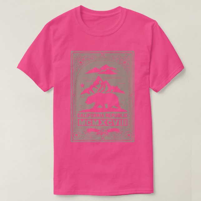 Trendy California Bear Poster Premium T-Shirt (Design vorne)