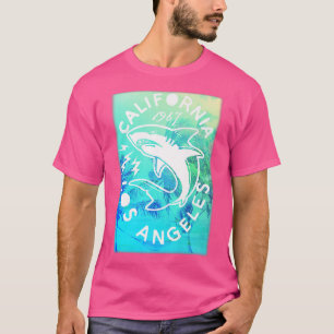 Trendy California Vintag Shark Print T-Shirt