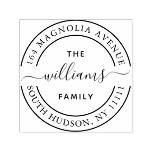 Trendy Calligraphy Family Logo Script Swirl Permastempel