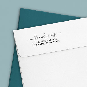 Trendy Calligraphy Script Family Rücksendeadresse Permastempel